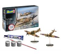 Revell 73771 Kit de démarrage Spitfire Mk.Ia & Hurricane Mk.I Échelle 1:144 Kit de maquette en plastique non construit avec accessoires