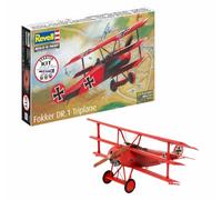 Revell 74116 Kit de démarrage Fokker DR.1 Triplan échelle 1:72 Kit de maquette en plastique non construit avec accessoires