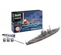 Revell 75181 Kit de démarrage Battleship Gneisenau Échelle 1:1200 Maquette Plastique Non Construite avec Accessoires