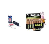 Revell Control Mini RC Bateau, 2.4GHz/Batterie, 8+ Ans, & Duracell AA Rechargeables 8 pcs, 2500mAh