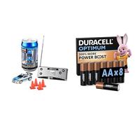 Revell Control Mini RC Voiture Police, 1:43, & Duracell Optimum AA 8 pcs, Power Boost