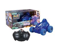Revell Control, RC Stunt Car Disco, télécommande GHz, éclairage LED coloré, clignotant, facile à contrôler, fonctions amusantes, longueur 13 cm, à partir de 4 ans
