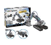 Revell Kit de Pelleteuse 3 en 1 I Excavatrice hydraulique, Grue et Chargeur à Bois I 177 pièces I Entraînement mécanique par chaîne et Fonctions hydrauliques I Montage Facile sans Colle I pour Les