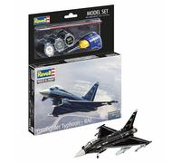 Revell Eurofighter Typhoon 63796 RAF Kit de modélisme en plastique non construit/non peint à l'échelle 1:144 avec colle professionnelle Contacta, pinceau et peintures Aqua Color sélectionnées