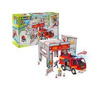 Revell Junior Kit - 00852 - Playset Caserne de Pompier à Construire avec Camion de Pompier