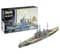 Revell Maquette HMS Duke of York - Échelle 1:1200 - 45 Pièces - Kit de Modélisme à Partir de 12 Ans - Modèle Détaillé - Navire Historique - Couleur Moulée