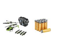 Revell RC Hélicoptère Streak, Phosphorescent/IR, 15cm, & Piles AA Alcalines Amazon Basics 12 pcs, 10 Ans