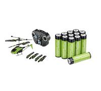 Revell RC Hélicoptère Streak, Phosphorescent/IR, 15cm, & Piles AA Rechargeables Amazon Basics 12 pcs, 2000mAh