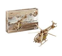 Revell Tiny Adventures 00611 - Hélicoptère - Maquette en bois à l'échelle 1/30 - avec moteur Pull Back & Go - Largeur du rotor 30 cm