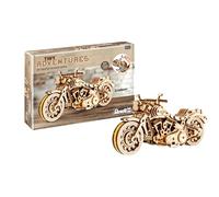 Revell Tiny Adventures 00614 - Moto Cruiser V-Twin - Maquette en bois à l'échelle 1/13 - avec moteur Pull Back & Go - Longueur 18 cm