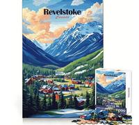 Revelstoke, Canada Puzzle de 1000 pièces avec Vue sur la Montagne pour Adolescents Jeu Mental Anti-Stress Découpe de qualité supérieure Cadeau Exquis (50x75cm)