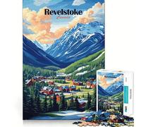 Revelstoke, Canada Puzzle de 1000 pièces avec Vue sur la Montagne pour Adolescents Jeu Mental Anti-Stress Découpe de qualité supérieure Cadeau Exquis (50x75cm)