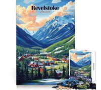 Revelstoke, Canada Puzzle Mountain View 1000 pièces pour Adultes Stimulation de la mémoire et réduction de l'anxiété Cadeau Artistique à Assembler (38x26cm)
