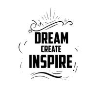 rêver créer inspirer une nouvelle typographie Stickers muraux en vinyle 49.2x60cm Auto-adhésif Noir