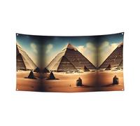 Rêver des pyramides de Khufu Bannière à suspendre - 177,8 x 88,9 cm - Bannière de fête de vacances de Noël - 180 x 90 cm