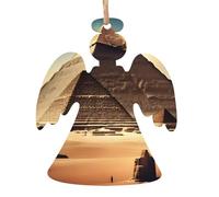 Rêver des pyramides de Khufu Décorations de Noël en bois imprimées Décorations de Noël Convient pour les sapins de Noël Décorations de fête