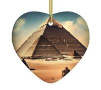 Rêver des pyramides de Khufu en céramique à motifs en forme de cœur crée une atmosphère chaleureuse pour les maisons, les fêtes et les cadeaux.