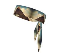 Rêver des pyramides de Khufu Prints Bandana de sport double face avec sangles anti-transpiration et respirant, adapté pour la course et le fitness.
