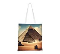Rêver des pyramides de Khufu Totes. Toile légère, double poignée, sac fourre-tout élégant pour femme, parfait pour le shopping, le travail et le transport quotidien.
