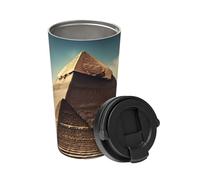 Rêver des pyramides de Khufu transporte une tasse à café isotherme. Thermos élégant de 500 ml qui garde les boissons chaudes pendant des heures, parfait pour le café, le thé et plus encore.