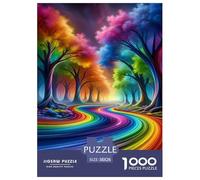 Rêver forêt Arc-en-Ciel Puzzle 1000 Pièces Cadeau Unique intéressant Jeu Éduchatif Défi Jouet À De Qualité Supérieure Peinture Art pour Adultes Et Enfants À Partir De 12 Ans 38x26cm/1000pcs