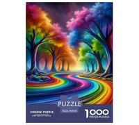 Rêver forêt Arc-en-Ciel Puzzles 1000 Pièces Cadeau Unique intéressant Jeu Éduchatif Challenge Toy À De Qualité Supérieure Peinture Art pour Adultes Et Enfants À Partir De 12 Ans 70x50cm/1000pcs