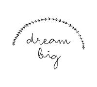 Rêver grand Mots mignons Stickers muraux 68x95.1cm N'abîme pas le mur Noir