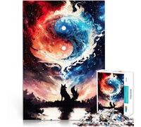 Rêver Yin et Yang Puzzles pour Adultes 1000 pièces Défi Difficile pour soulager Le Stress Cadeaux du Père Noël Secret 38x26cm