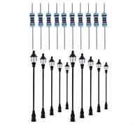 Réverbère de train de chemin de fer modèle, 10PCS modèle train de chemin de fer OO/HO échelle 20mA lampadaires Led lampe de réverbère pour la disposition de bâtiment ferroviaire
