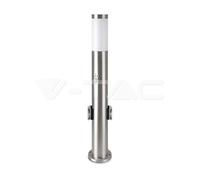 Réverbère E27 Avec 2 Schuko Et Capteur de Mouvement H60 IP44 V-TAC VT-838-SS6