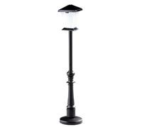 Réverbère FADEDA avec lampe encastrée en noir, LxlxH en mm : 20x20x105. Pour les crèches, les miniatures, les loisirs et le modélisme, les accessoires de maisons de poupées et les trains miniatures.