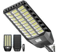 Réverbère solaire, projecteur LED 8700LM, étanche IP67, capteur de mouvement et crépuscule à l'aube, éclairage sécurité extérieur for le stationnement(Shelf)