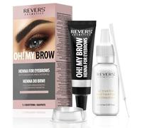 REVERS COSMETICS Teinture Sourcil Graphite, Formule à base d'Huile d'Argan et d'Huile de Ricin, Résultat Naturel, Dure jusqu'à 4 semaines, 15+ Applicat (Graphite)