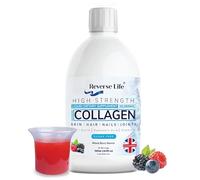 Reverse Life - Complément Alimentaire de Collagène Marin Liquide, 500ml - 10.000mg, Peptides de Collagène Hydrolysé avec Vitamine C et D, Acide Hyaluronique & Biotine - Pour Cheveux, Peau & Ongles