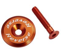 Reverse Capuchon de jeu de direction en aluminium avec vis orange foncé