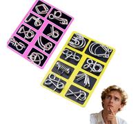 Reverse Thinking Puzzles, Physics Mind Metal Puzzles Unlock Interlock Game Metal Puzzle Set of 24 with Pouch for Party Favor Challenge (Style 6)