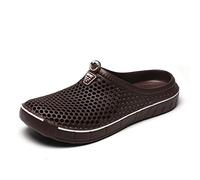 ReverseClock Femmes Jardin Sabots Chaussures Unisexe Mesh Respirant Pantoufles Léger D'été Plage Sandales Chaussures de Marche (Brun-2,39,Féminin,Femme,Moyen)