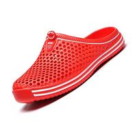 ReverseClock Femmes Jardin Sabots Chaussures Unisexe Mesh Respirant Pantoufles Léger D'été Plage Sandales Chaussures de Marche (Rouge-1,42,Féminin,Femme,Moyen)