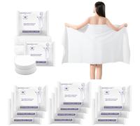 ReverseClock Lot de 10 grandes serviettes de bain compressées portables légères jetables en fibre de coton pour voyage, camping, gym, natation, plage (140 x 71 cm)