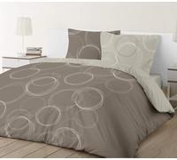 Reversible 100% Cotton Bedding Set-Beige Lenny-Duvet Cover Set 240 X 220 Cm With 2 Pillowcases For Standard Double Bed-Natural Fibres-Oekotex