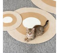 Reversible Cat Scratching Mat,Round Jute Rug with Non Slip Bottom,Washable Pet Scratch Pad for Indoor Cats,Dual Sided Scratch Resistant Carpet (Tricolor, 45cm)