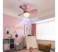 Reversible Plafonnier Ventilateur Avec Telecommande Silencieux Enfant 6 Vitesses Chambre Led Dimmable Ventilateur De Plafond Avec Minuterie Moderne Salon Plafonnier Ventilateur,Rose