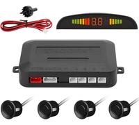 Reversing Radar Kit 4 Black Sensors Car Parking System Digital Led Screen
