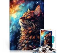 Rêves de Chats cosmiques Puzzle 1000 pièces pour Adultes Jeu éducatif Familial Décoration Murale, Cadeaux Uniques pour Anniversaire et Noël 38x26cm