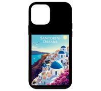 Rêves De Santorini Dômes Bleus Paysage Coque pour iPhone 12 Mini