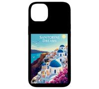 Rêves De Santorini Dômes Bleus Paysage Coque pour iPhone 14 Plus