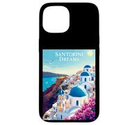 Rêves De Santorini Dômes Bleus Paysage Coque pour iPhone 15