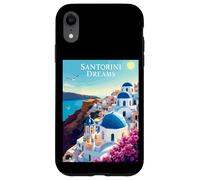 Rêves De Santorini Dômes Bleus Paysage Coque pour iPhone XR