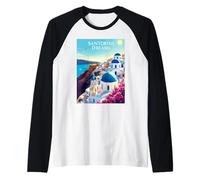 Rêves De Santorini Dômes Bleus Paysage Manche Raglan
