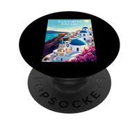 Rêves De Santorini Dômes Bleus Paysage PopSockets PopGrip Adhésif